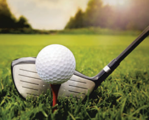 Golf ball on a tee