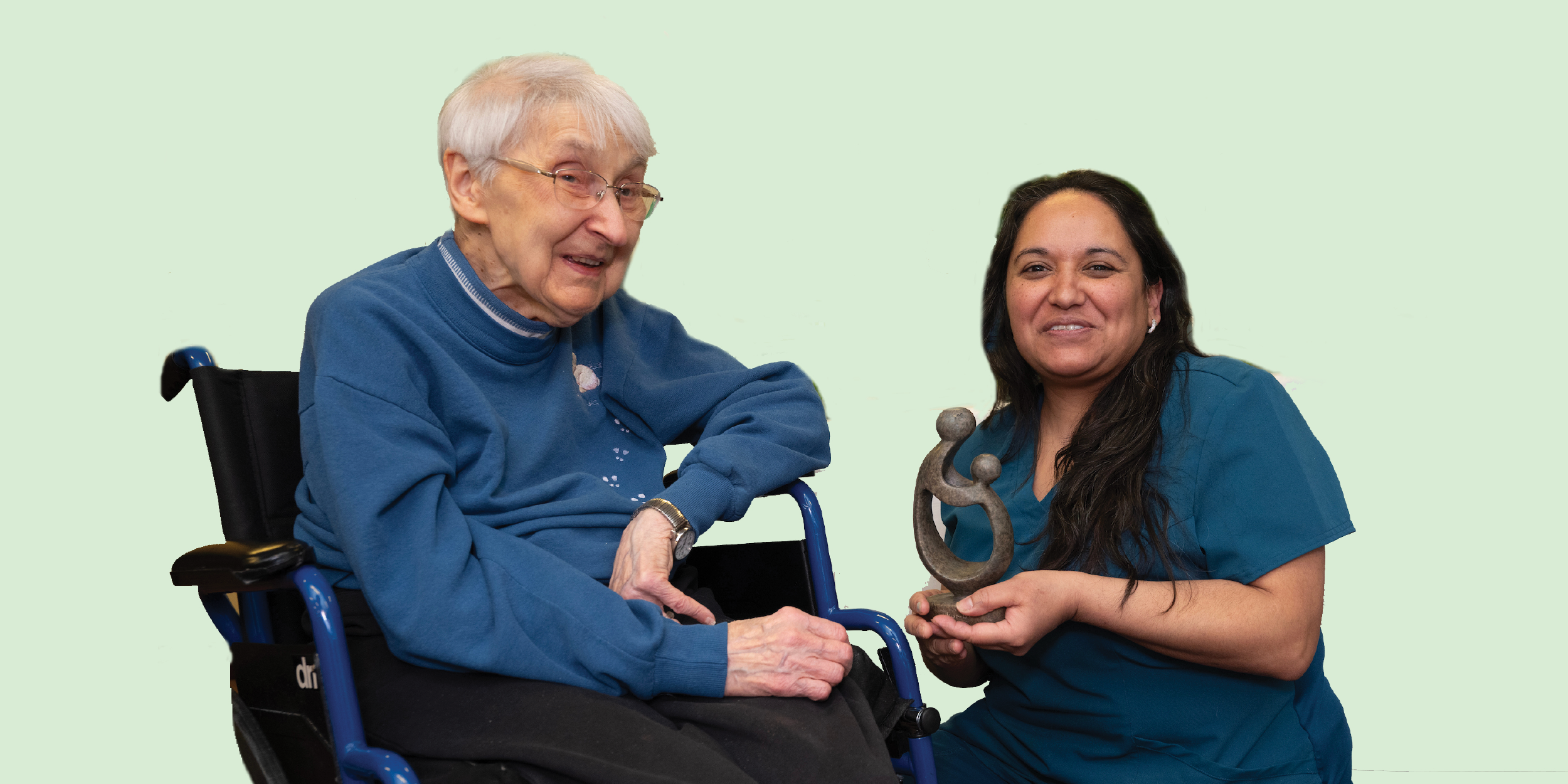 Resident with a Mercy Circle nurse