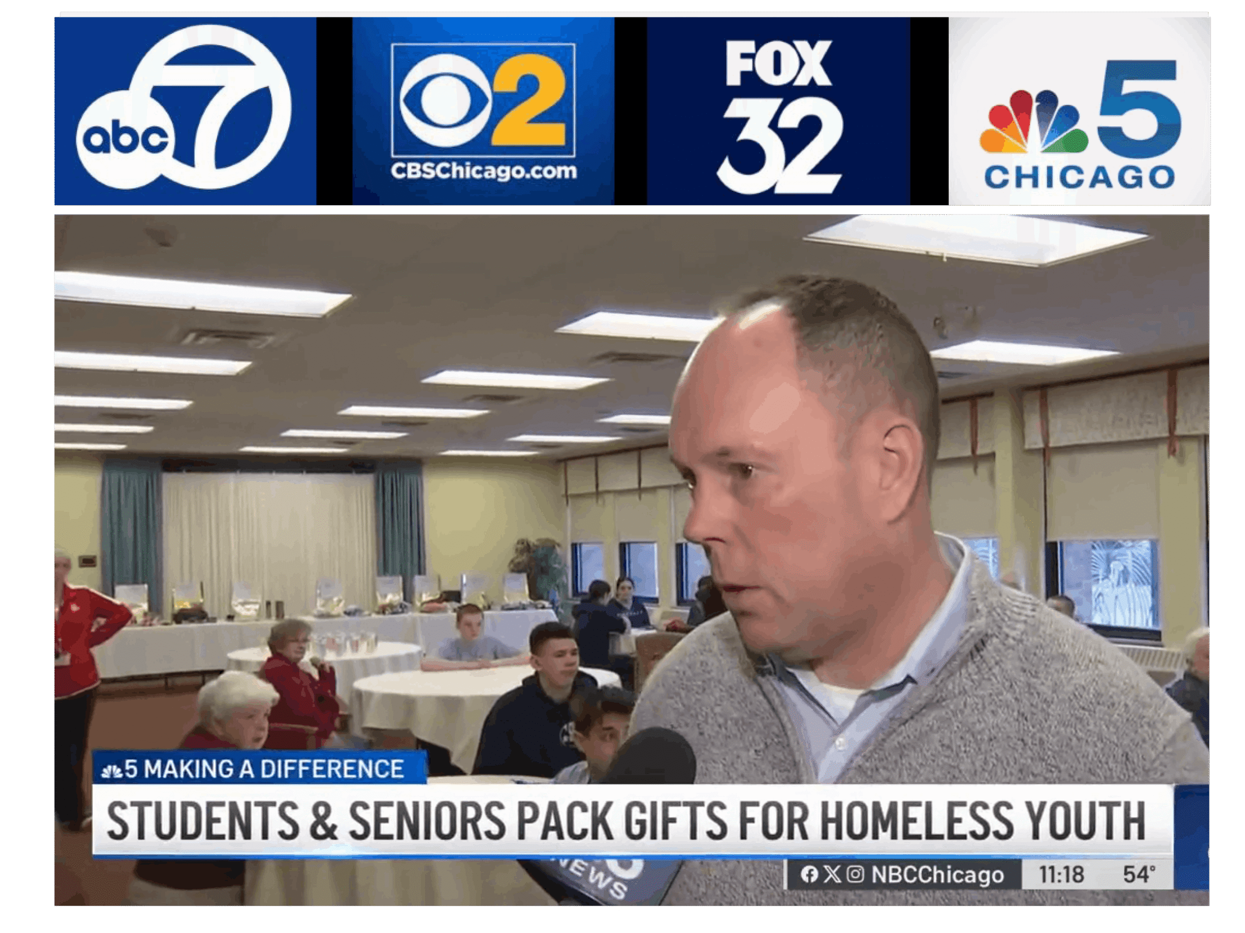 News story about Easter backpack for kids program with Mercy Circle
