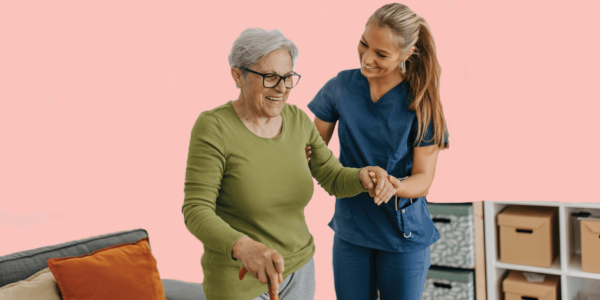 Nurse helping resident