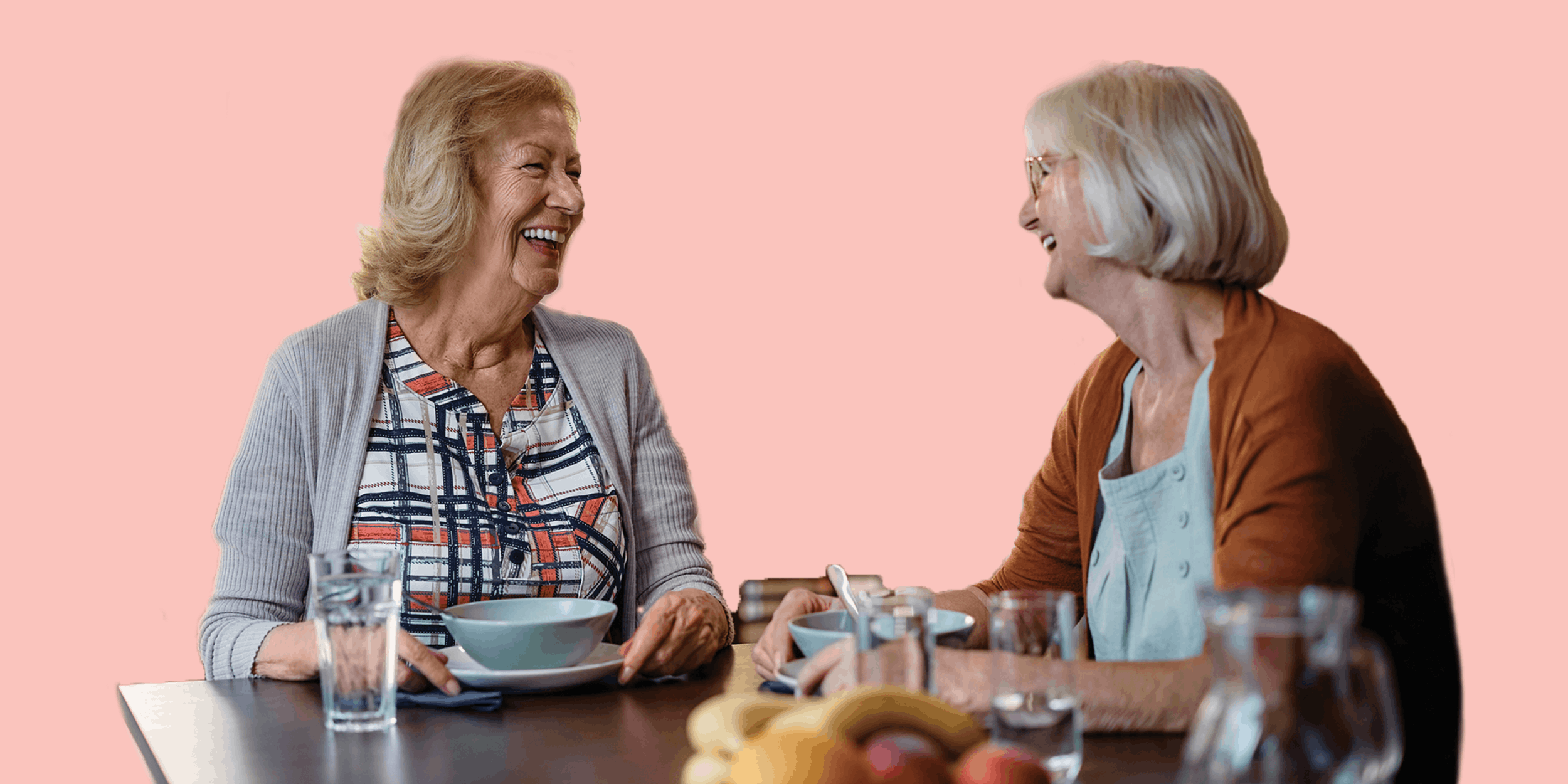 Two women sharing a meal