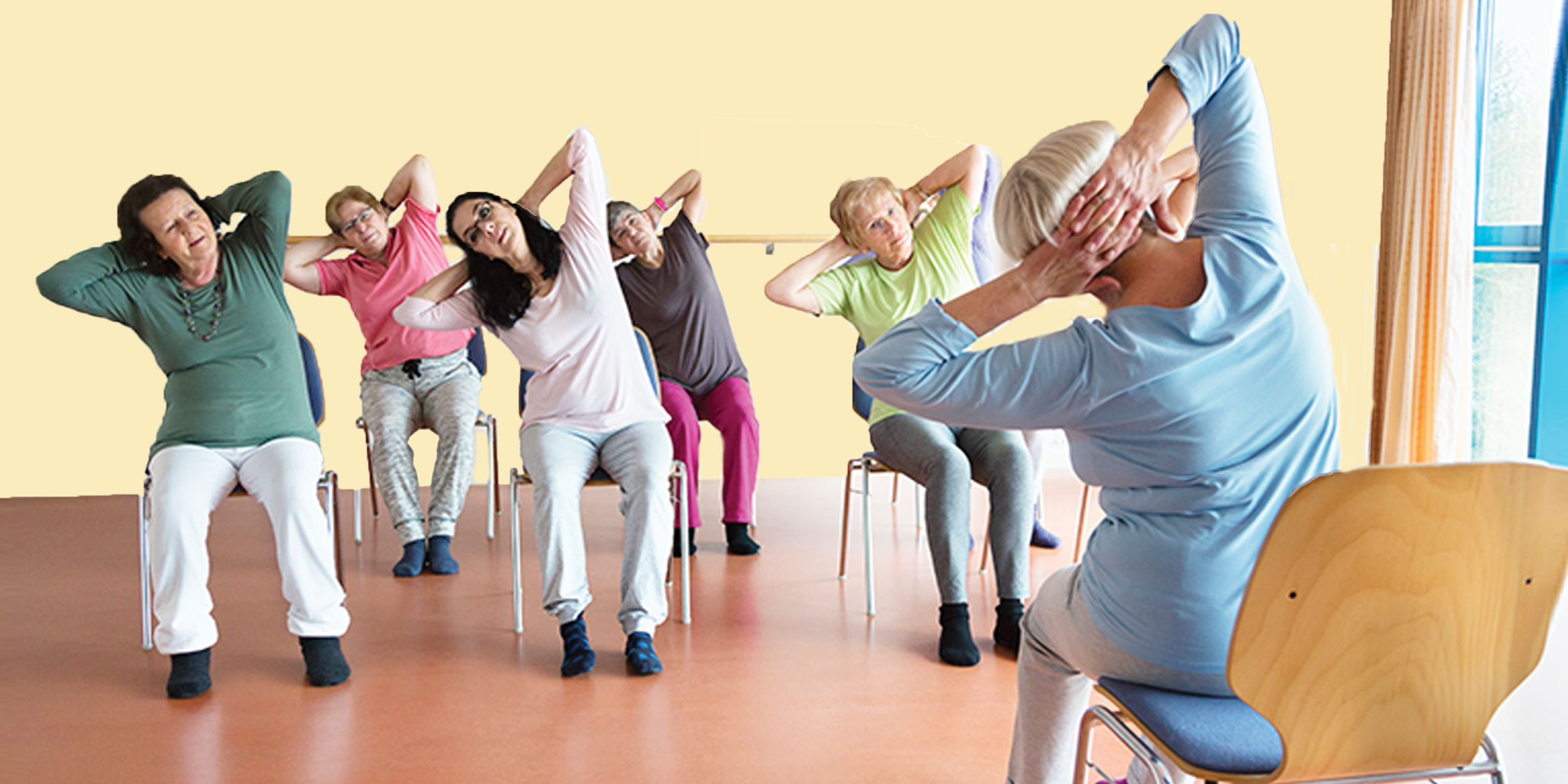 Group of residents exercising